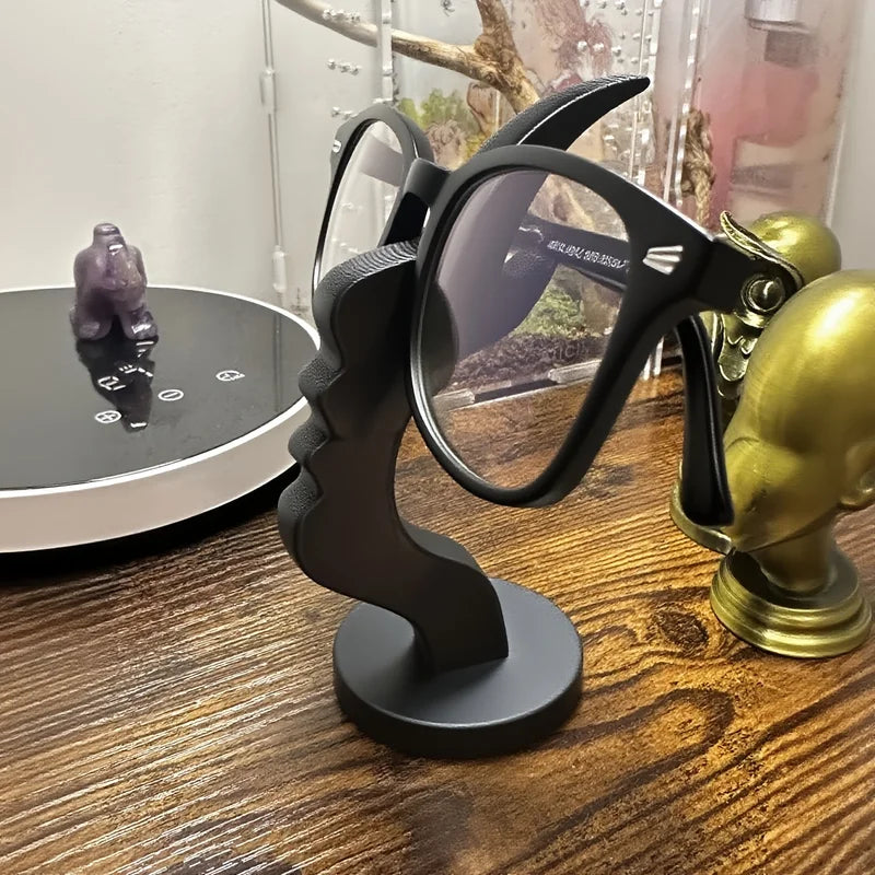 3D Face-Shaped Eyeglass Holder Stand - Creative Desk Organizer & Glasses Storage Rack