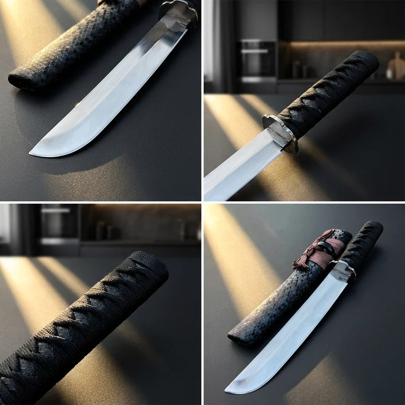 Japanese Meat Cutting Knife with Sheath - Hand-Forged Kitchen Knife, High Hardness