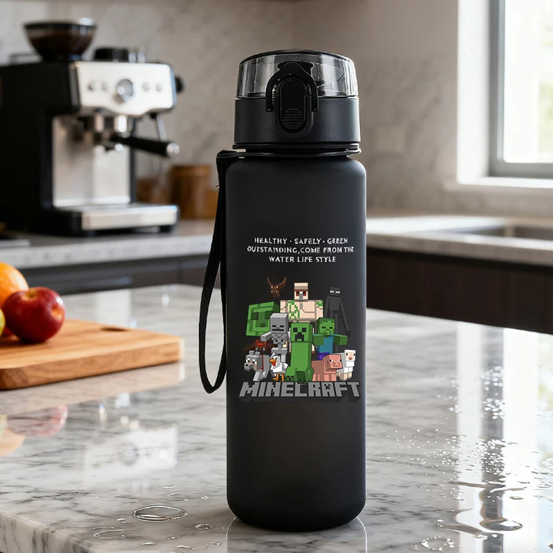 650ml Outdoor Sports Water Bottle with Cartoon Game Design - Men & Gift