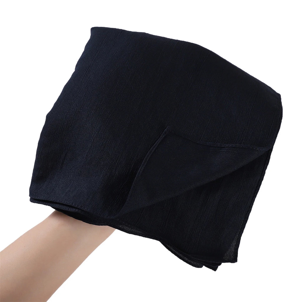 Wrinkled Long Scarf for Women Summer Solid Color Wrap Shawl Viscose Foulard
