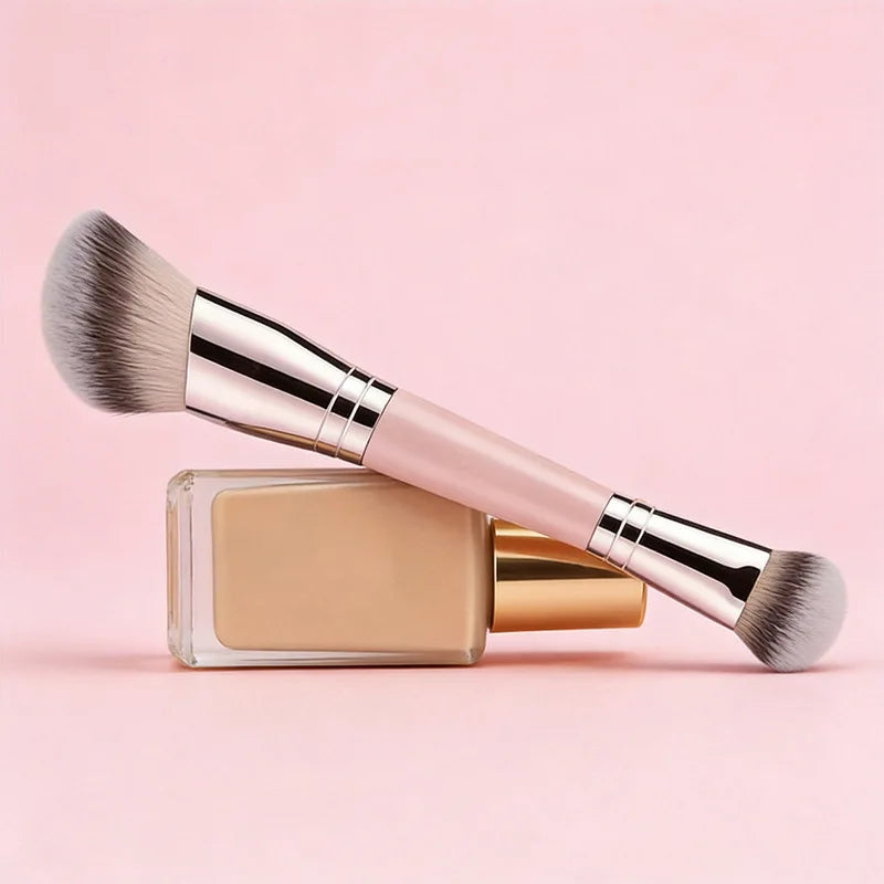Double Ended Makeup Brush Set - Foundation, Blending, Concealer, Powder - 10pcs