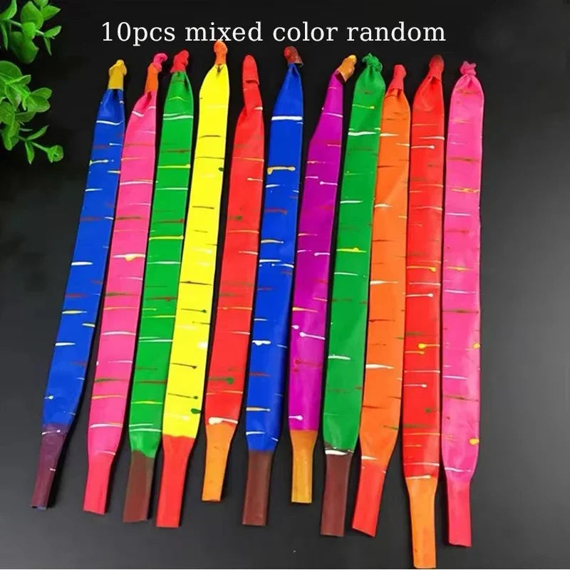 10/20pcs Mixed Color Latex Rocket Balloons Flying Squeaking Party Decorations