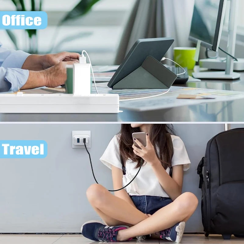 Multi-USB Fast Charger with 2 Ports for iPhone and Galaxy Devices - Color Variants