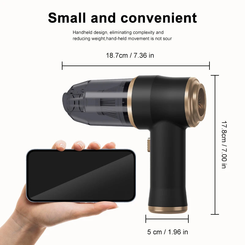 Portable High Power Car and Home Vacuum Cleaner with Multiple Attachments