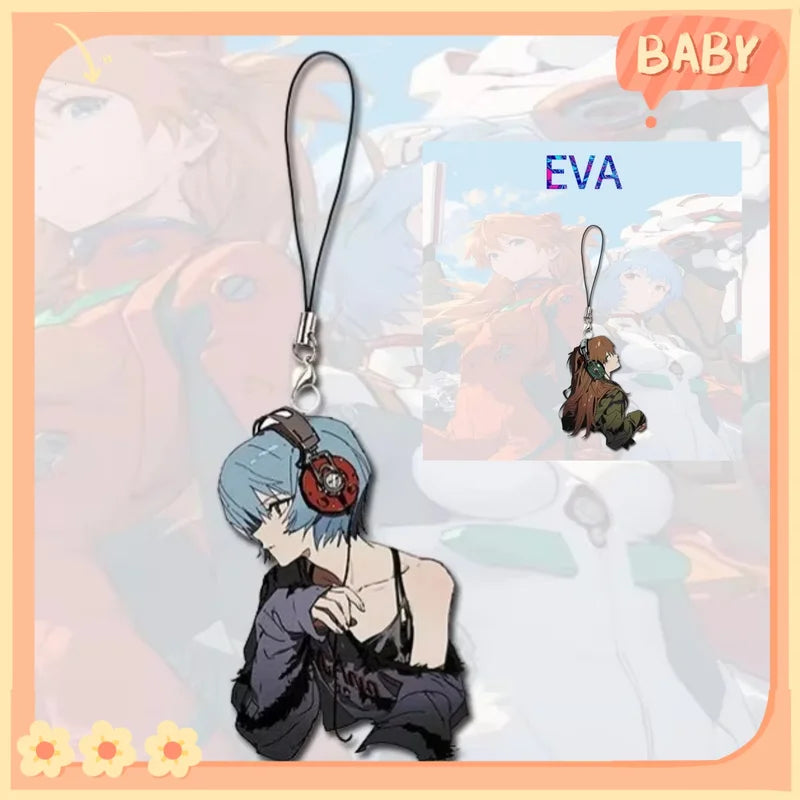 Anime Mobile Phone Chain Keychain - Evangelion School Bag Charms for Men & Women