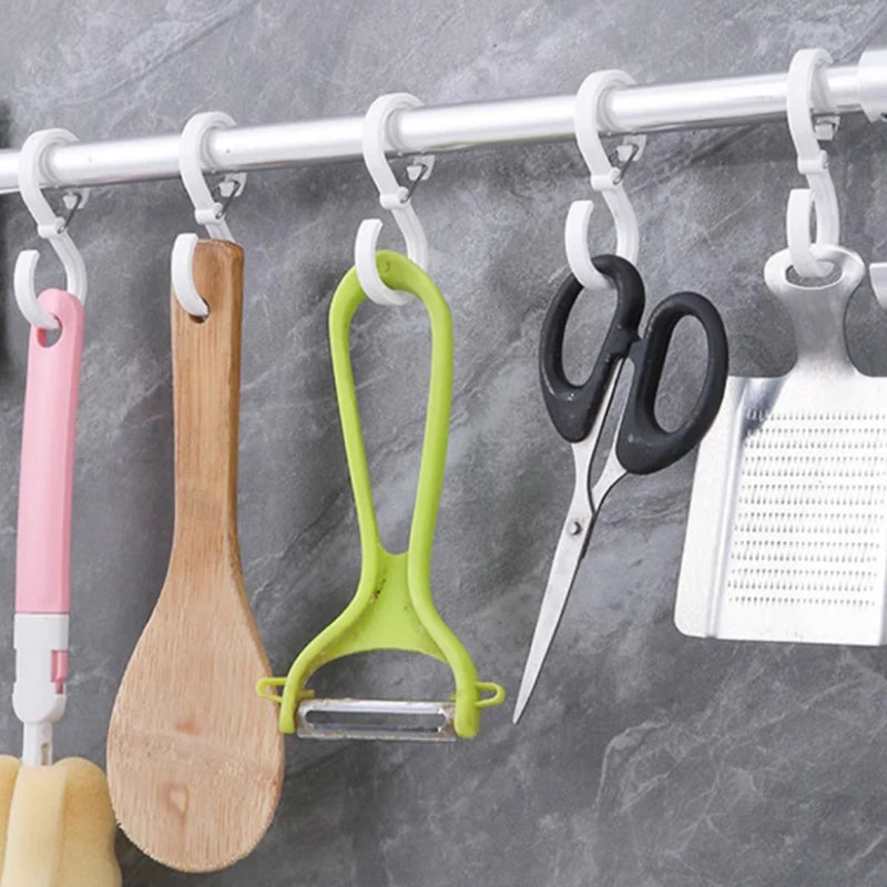 8-Pack S-Shape Hanger Hooks for Kitchen & Home Organization - Durable & Windproof