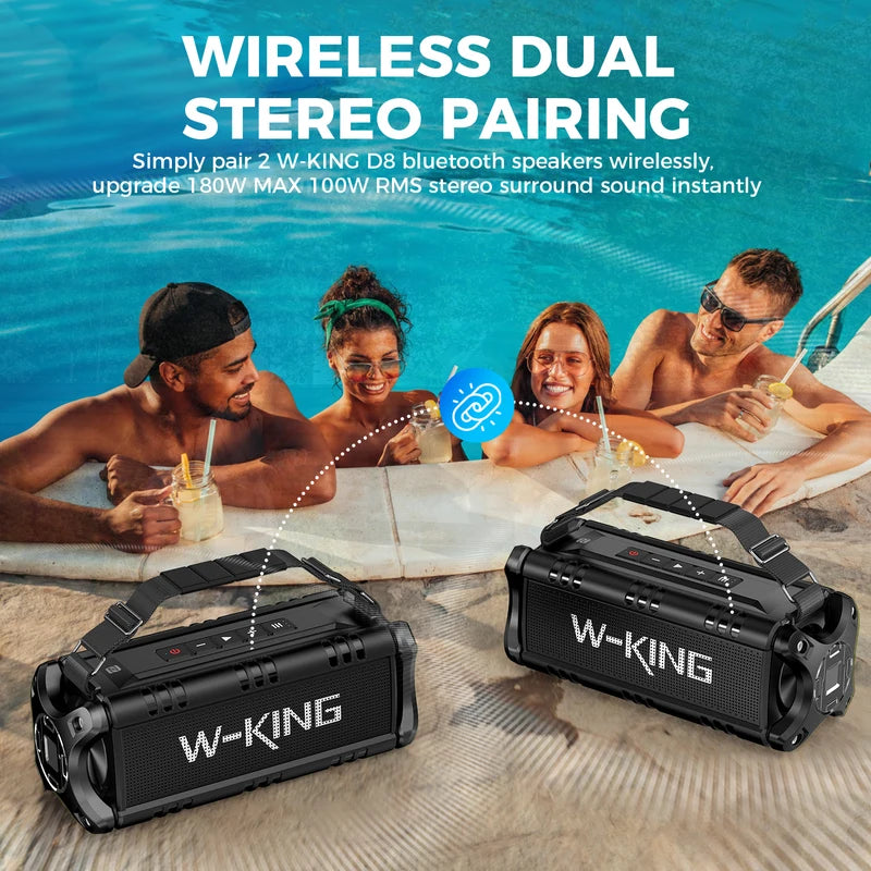 Portable Bluetooth Speaker 50W RMS Waterproof Outdoor Party Box