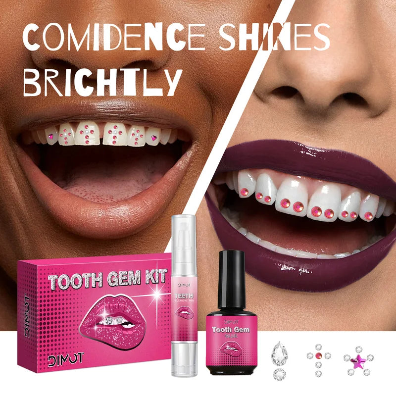 DIY Tooth Gem Kit with Crystals & UV Light for Temporary Teeth Jewelry & Face Body Decor
