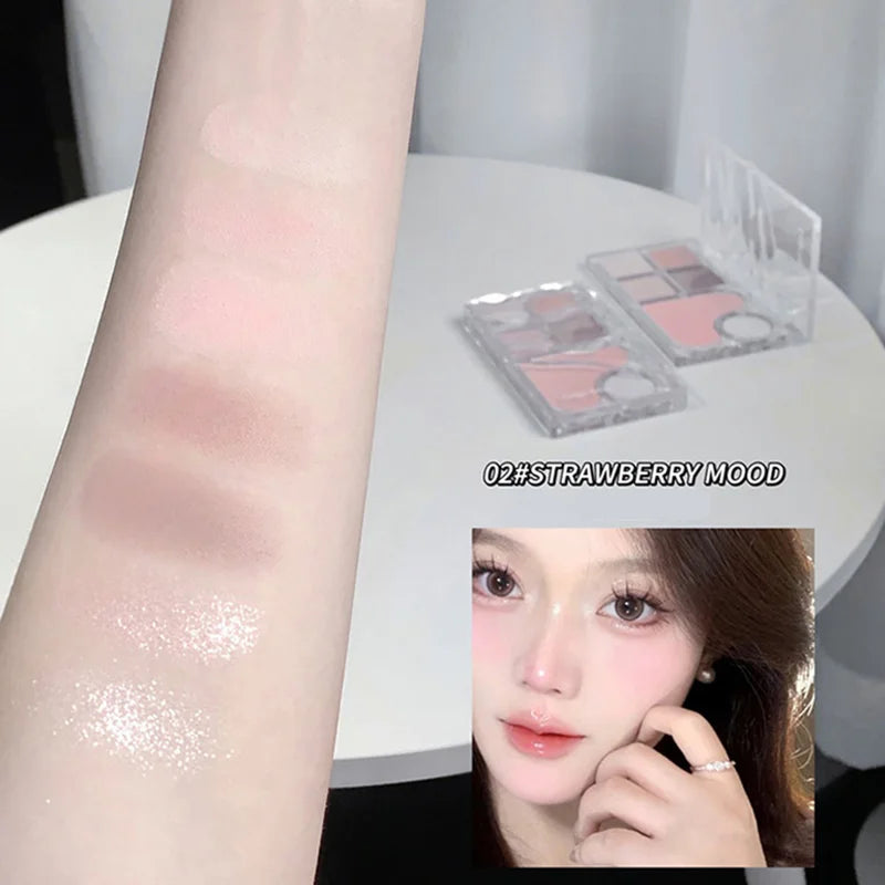 Long-Lasting Eyeshadow & Contour Palette with Matte, Pearlescent & Earth Tones