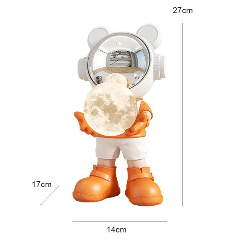 Astronaut Sculpture Figurine Modern Desk Decor Resin Home Ornament
