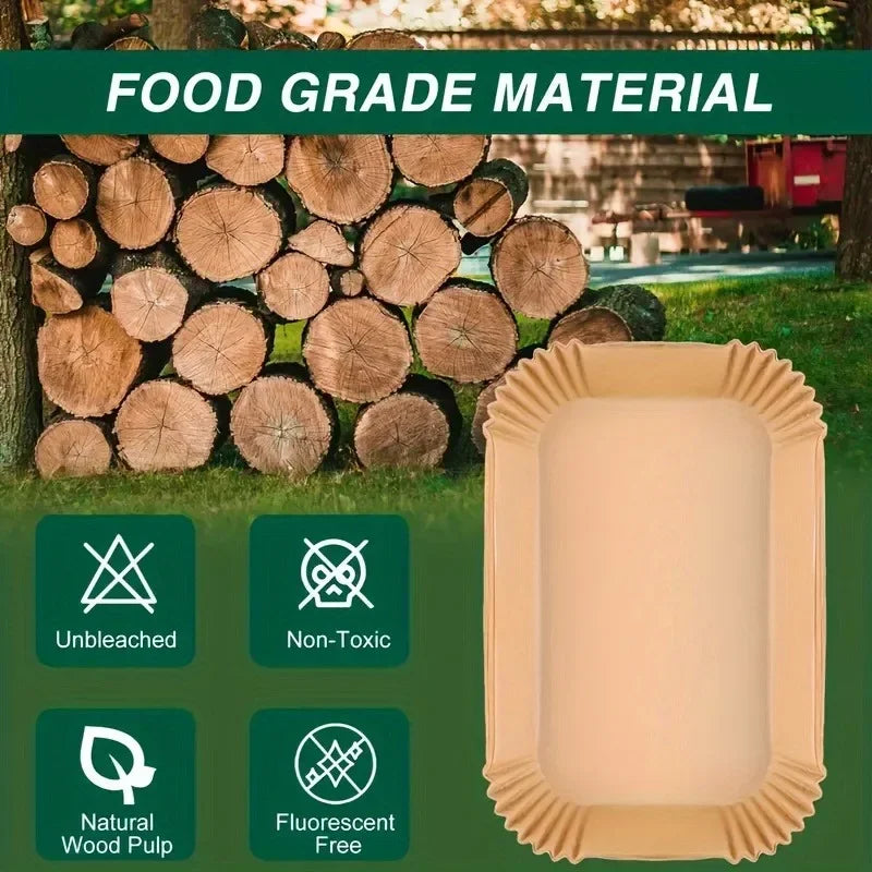 Extra Large Rectangular Air Fryer Liners - Non-Stick, Easy Clean, Disposable Kitchen Accessories