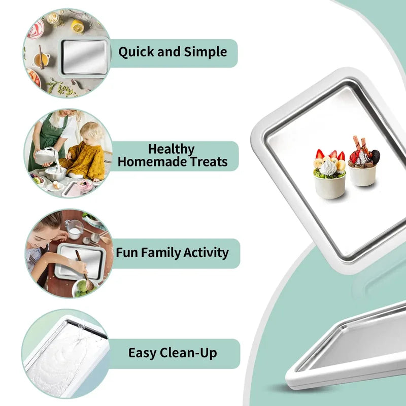 Multifunctional Ice Cream Maker Pan for DIY Frozen Desserts, Yogurt & Gelato