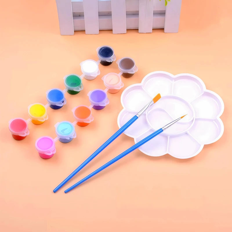 Acrylic & Watercolor Paint Set - 12 Color Pigments for Art & Craft