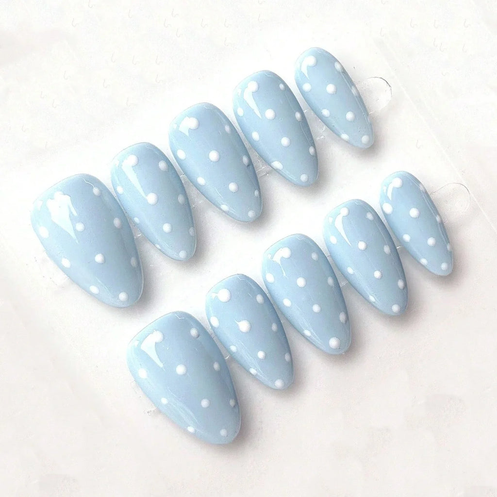 10 Pcs Handmade Press-On Almond Nails Set - Fake Nail Art for Ladies