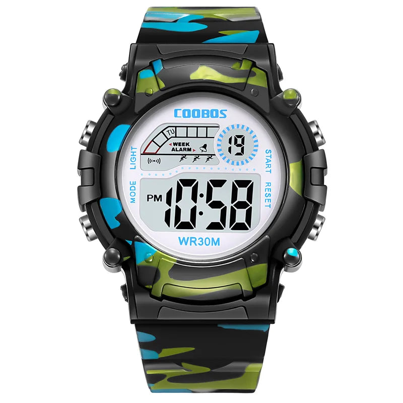 Kids Military Sport Digital Watch Waterproof Luminous Child Boy Girl Alarm Date