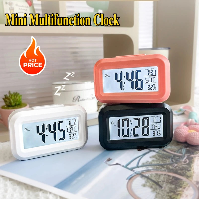 Digital Alarm Clock for Bedside and Home - Date, Temperature, Night Light, Snooze