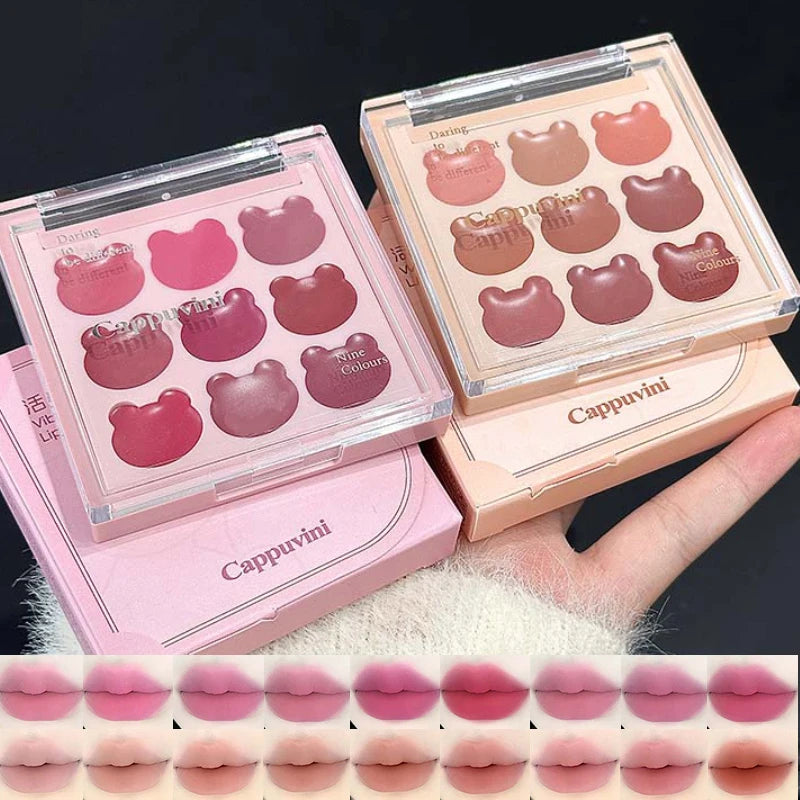 Velvet Lip Mousse - Matte & Natural Finish, Long-Lasting Non-Drying Lipstick with Bear Design