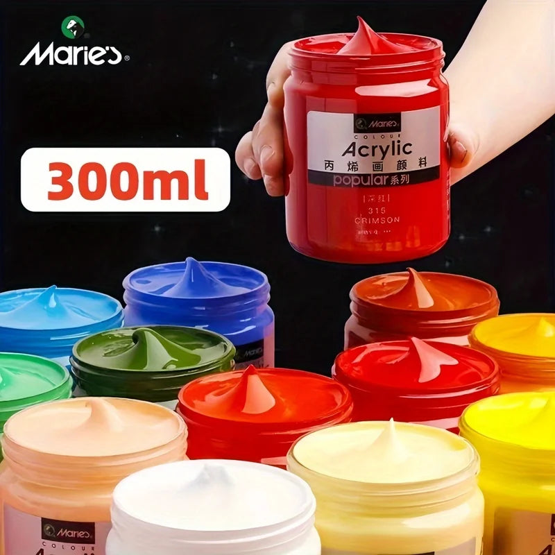 300ml Acrylic Paint for Art Wall, DIY Crafts, Hand-Painted Clothes & Shoes, Indoor Use