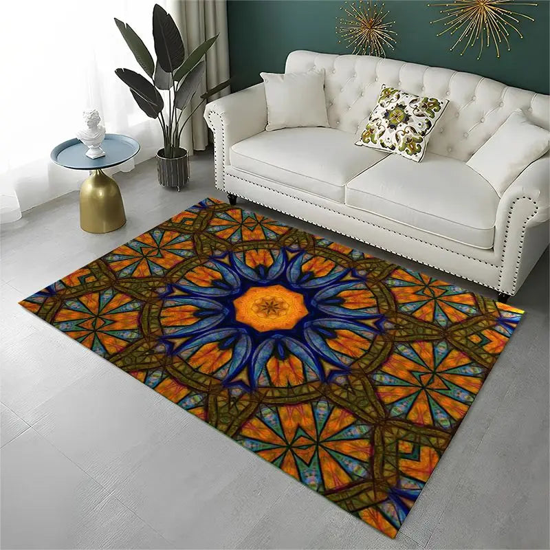 Bohemia Mandala Yoga Flower Area Rug Non-slip Carpet for Home & Living