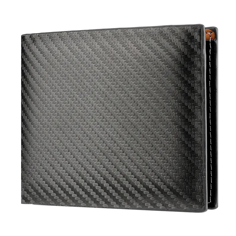 Men's Carbon Fiber Wallet with Zipper Change Holder - Slim Card & Bill Organizer