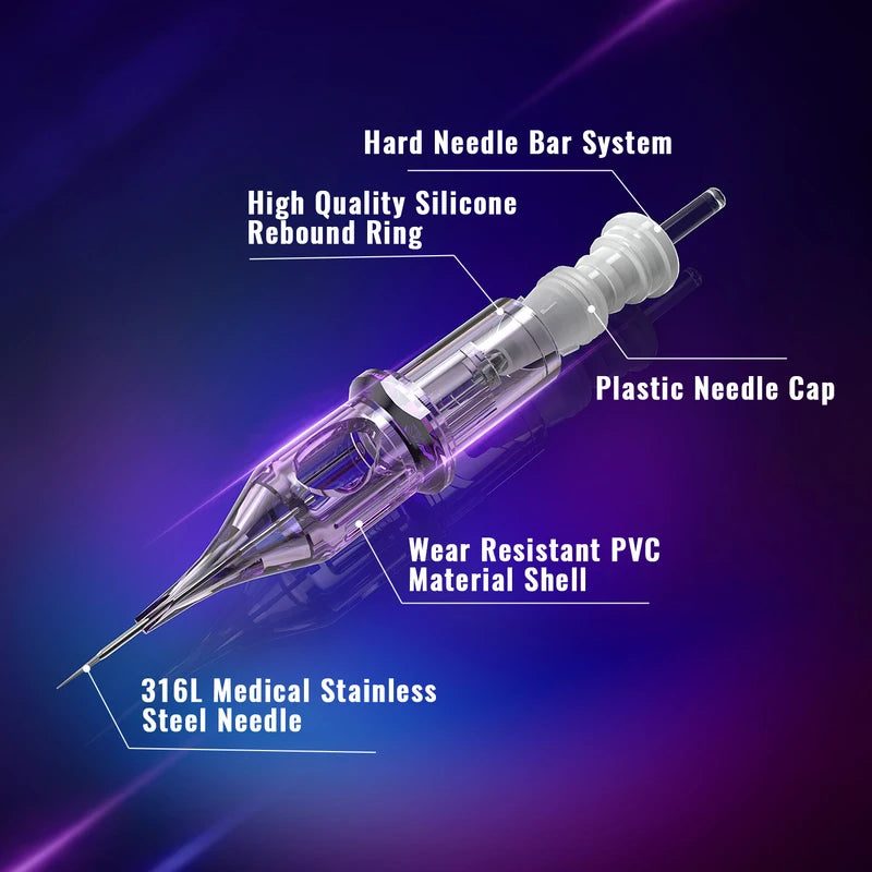 Disposable Tattoo Cartridge Needles with Safety Membrane - Mixed Sizes 20/50 pcs