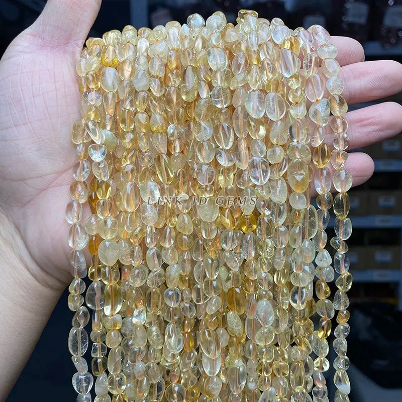 Natural Citrines Bead 6-8mm Irregular Chip Stone for Jewelry Making, Necklace & Bracelet Accessories