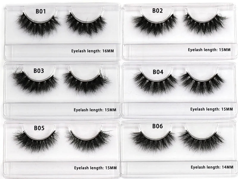 Reusable 3D Mink False Eyelashes - Fluffy Layered Natural Look