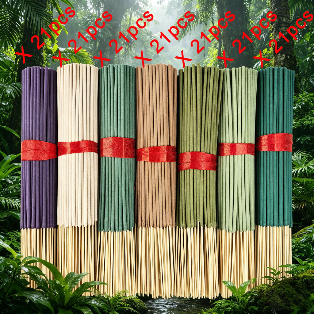 Tropical Rainforest Essential Oil Incense Sticks - Long Lasting Fragrance Set of 21