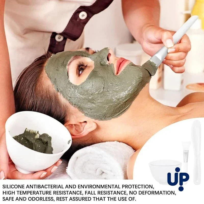 Silicone Face Mask Mixing Bowl Set with Applicator Brush & Spatula - Beauty Tools Kit