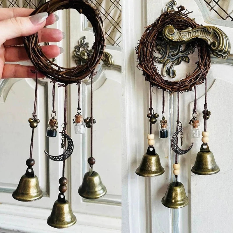 Witch Protection Pendant Metal Bell Door Handle Halloween Christmas Decor