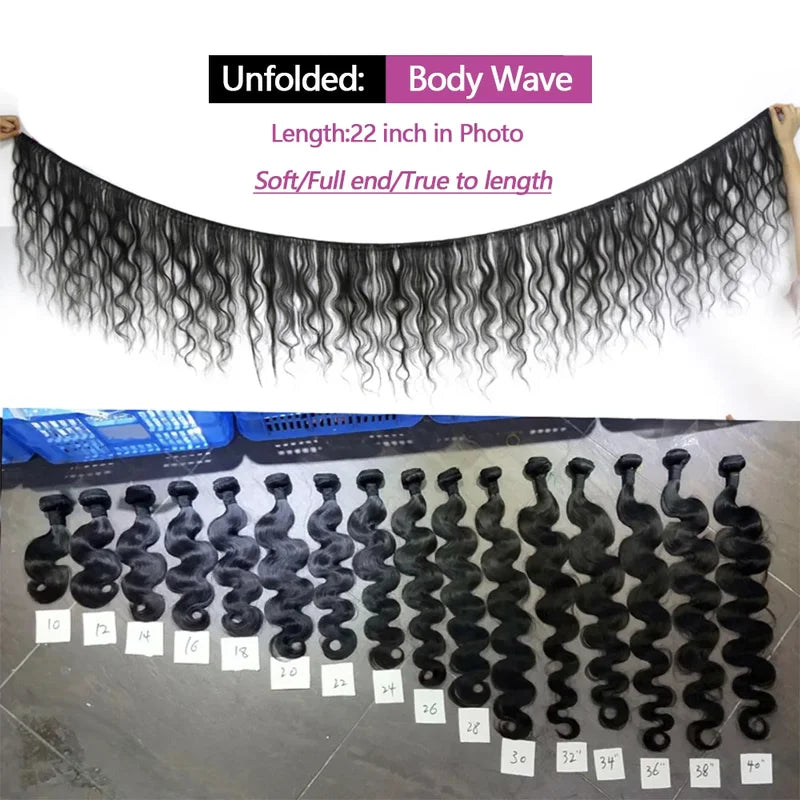 24 Inch Body Wave Human Hair Bundles - Brazilian Remy Virgin Hair Extensions - No Tangle or Shedding