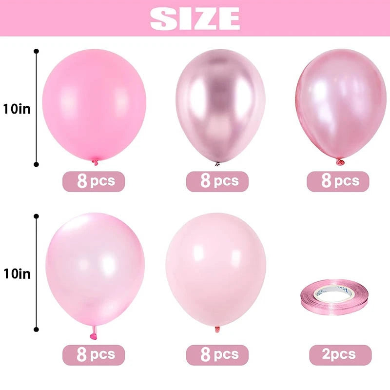 Pearl Powder Confetti Balloons for Weddings Birthdays Baby Showers Party Decorations Pink & Green