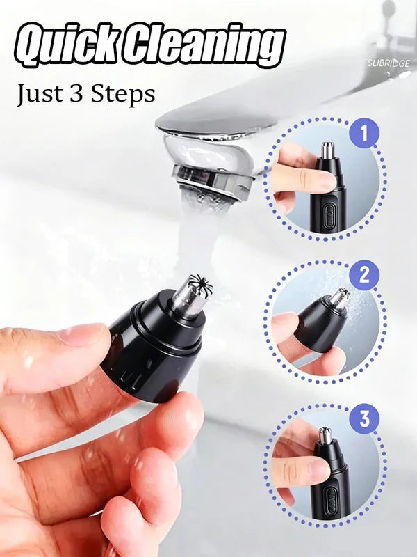 Nose Hair & Ear Trimmer for Facial Hair Removal - Washable & Portable