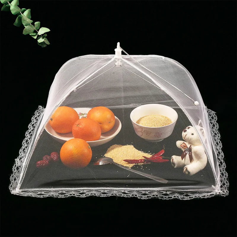 Foldable Mesh Food Cover Tent for Outdoor & Indoor Food Protection - Reusable Mosquito & Fly Barrier