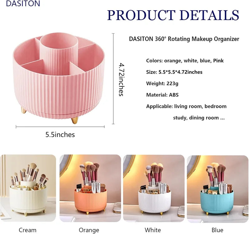 360° Rotating Makeup Storage Box Organizer Cosmetic Brush Lipstick Jewelry Holder