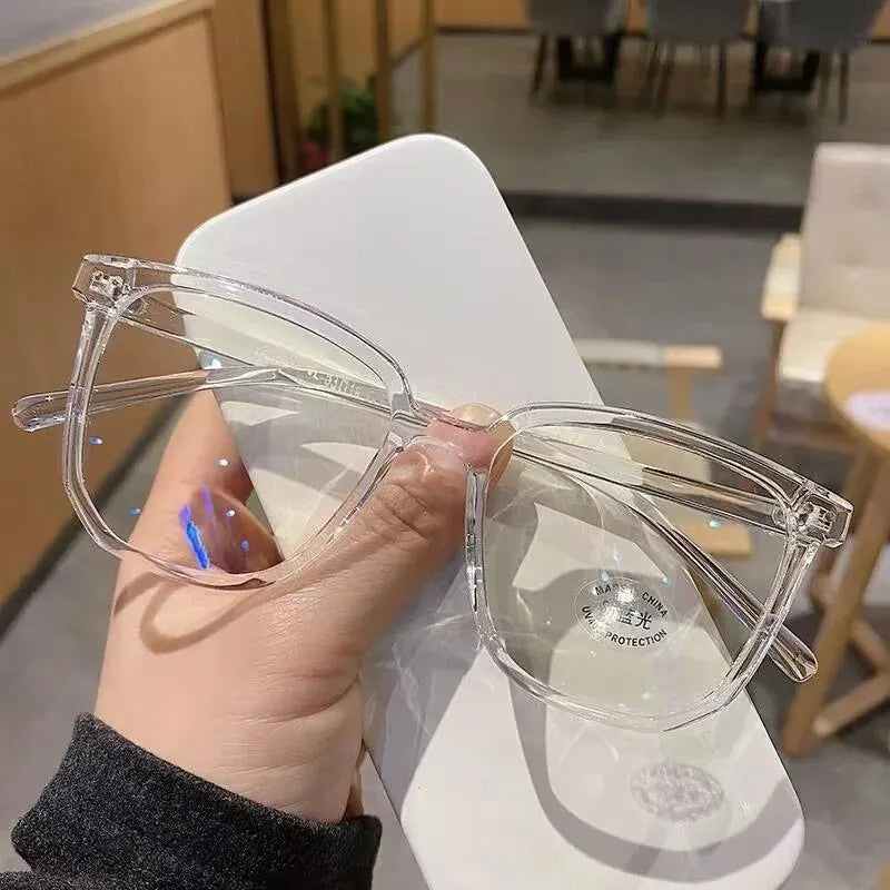 Anti-Blue Light Glasses for Women with Retro Flat Frame - Multiple Lens Colors