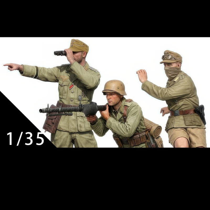 Military Model Kit 1/35 Crew of 3 Soldiers Resin Unassembled Figure Set