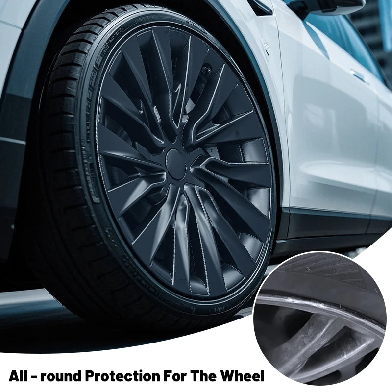 Set of 4 18-Inch Turbine Style Wheel Covers for Tesla Model 3 Highland