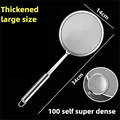 Stainless Steel Food Strainer with Handle - Fine Mesh Oil Skimmer for Kitchen