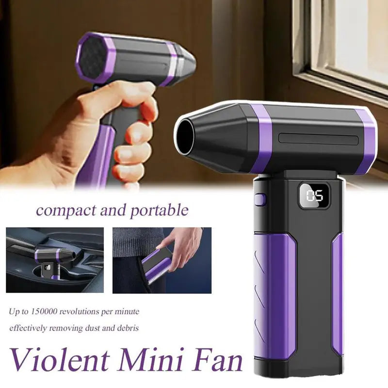 Portable Handheld Dust Fan with 150,000RPM Turbine & Long Battery Life