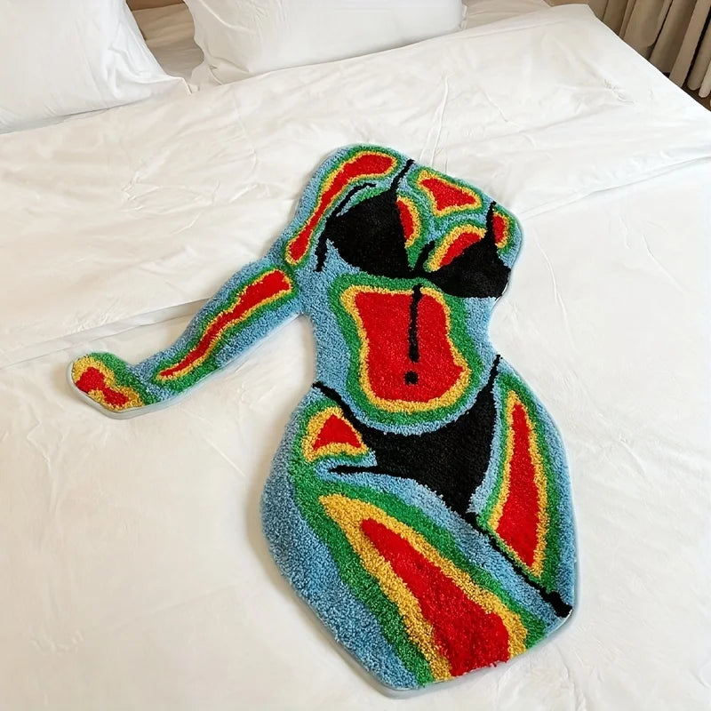 Irregular Body Shape Floor Mat - Non-Slip Waterproof Anti-Fouling Rug for Living Room & Bedroom