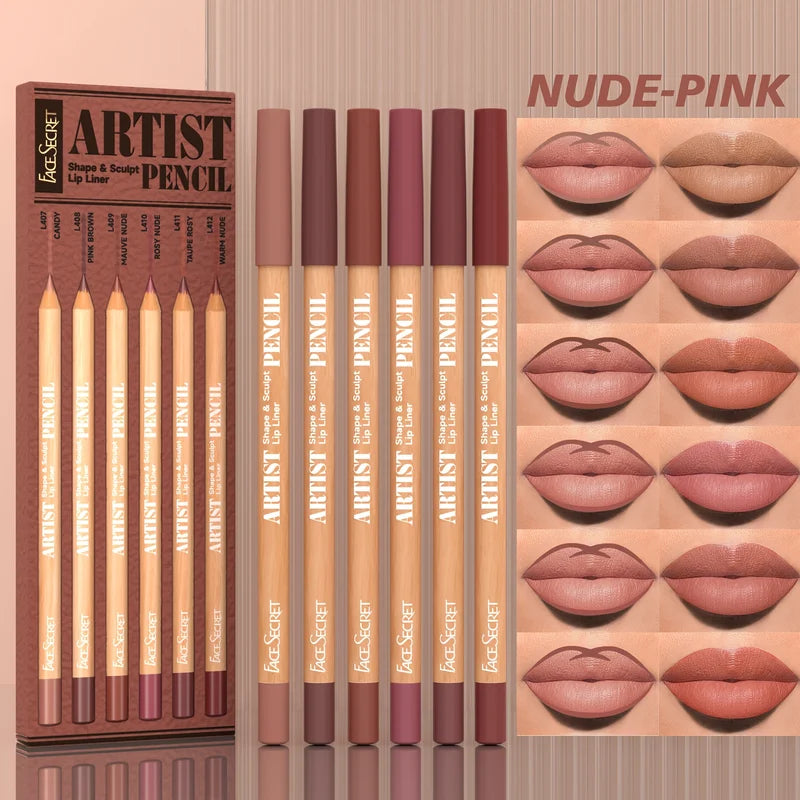 Velvet Matte Lip Liner Set - Long-Lasting, Non-Drying, Perfect for Lip Lining & Filling