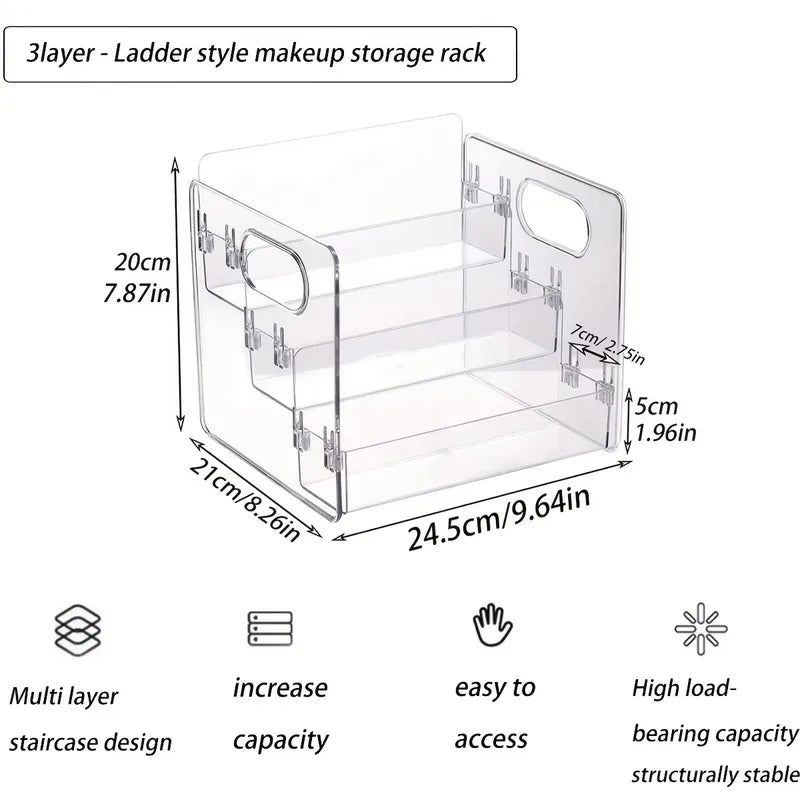 Portable Cosmetic Storage Box with Compartments - Large Capacity Skin Care & Perfume Organizer