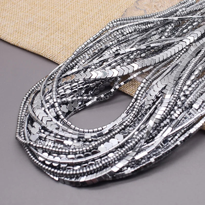 Natural Hematite Stone Spacer Beads for Jewelry Making - Loose Beads, Multiple Colors