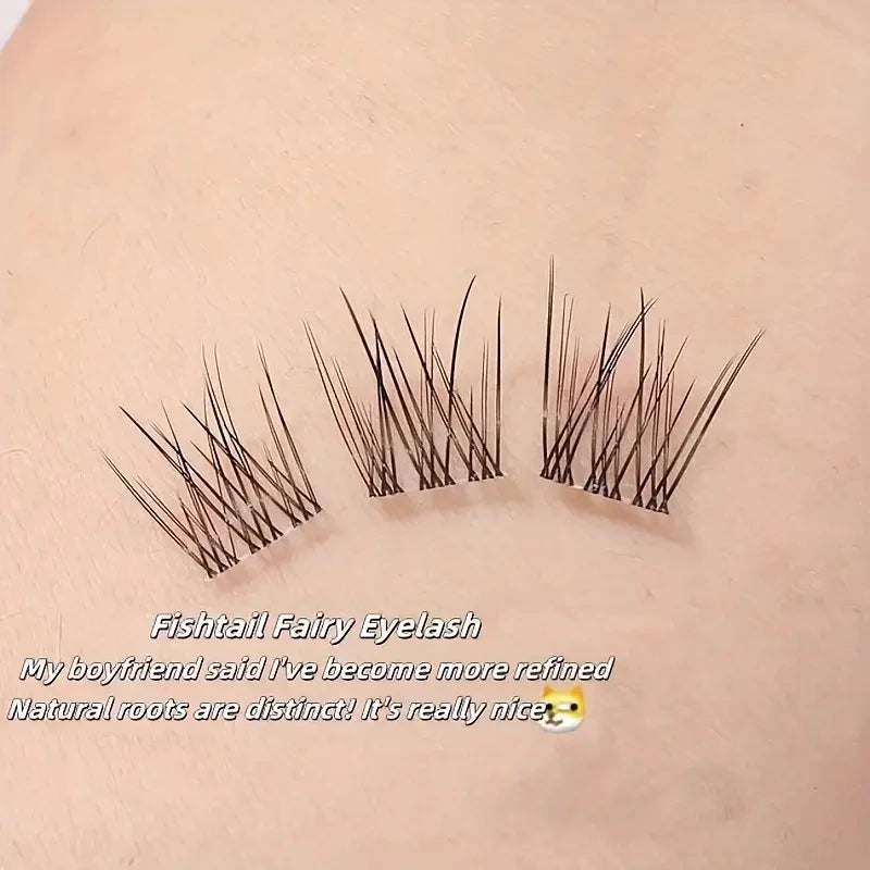 Soft 10-12mm Fish Tail Single Cluster False Eyelashes for Daily Makeup & Extensions