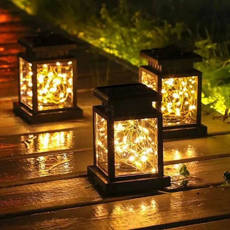 Outdoor Solar Lantern Waterproof Hanging LED Light for Garden Patio Yard Decor