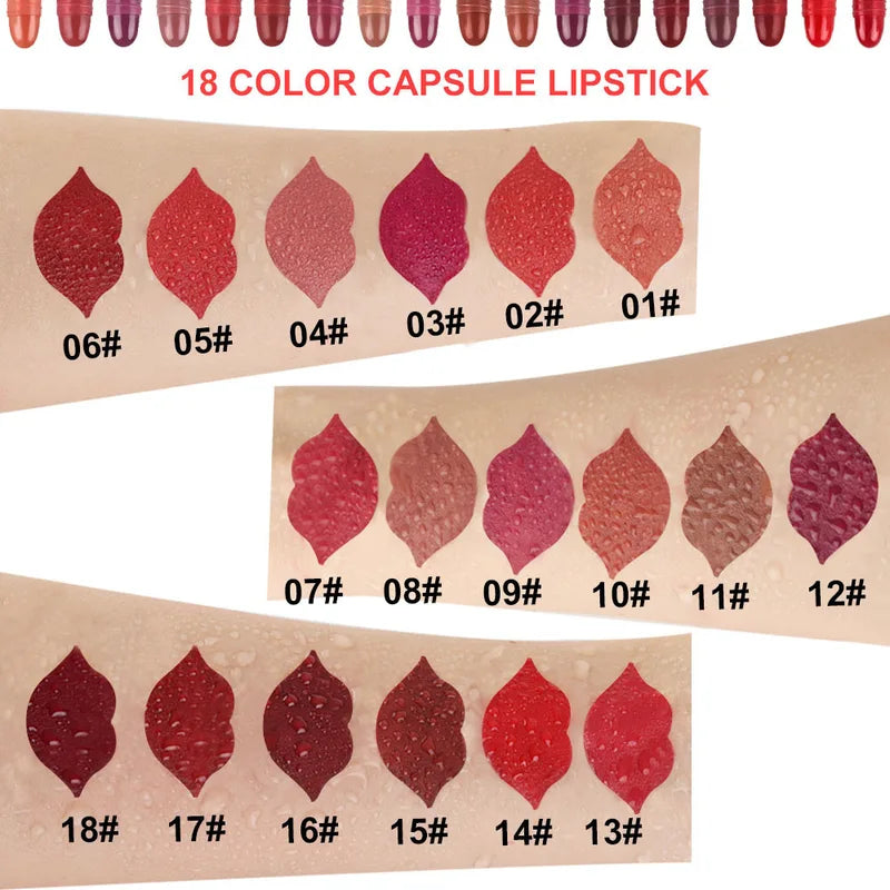 Mini Lipstick Set with Lip Gloss & Lip Liner - Matte, Waterproof, Long-Lasting, Travel Style