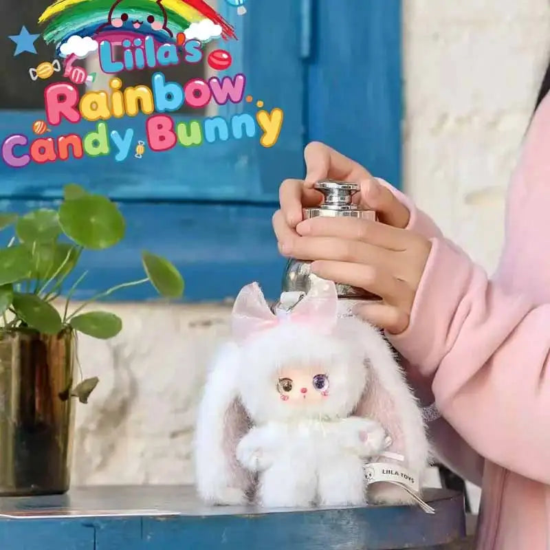 Rainbow Candy Bunny Series Blind Box Doll Keychain Toy Surprise Gift Set
