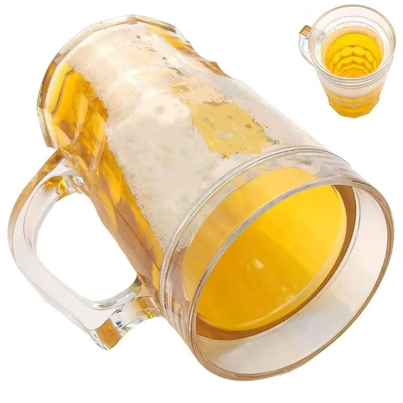 Fake Beer Mug 450ml Realistic Handle Prank Toy for Parties & Gags