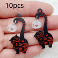 Halloween Acrylic Ghost Black Cat Skull Jewelry Set for Earrings & Keychains - DIY Craft Supplies